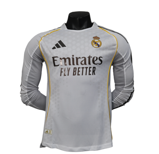 Real Madrid 25/26 Home Kit Long Sleeve (Player Version)