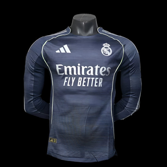Real Madrid 25/26 Away Kit Long Sleeve (Player Version)